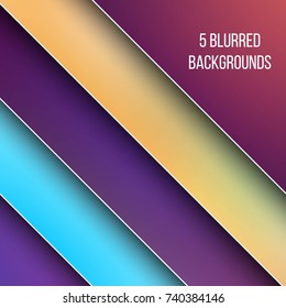 Abstract Creative concept vector multicolored blurred background set. For Web and Mobile Applications, art illustration template design, business infographic and social media, modern decoration.