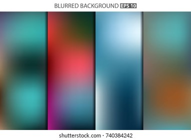 Abstract Creative concept vector multicolored blurred background set. For Web and Mobile Applications, art illustration template design, business infographic and social media, modern decoration.