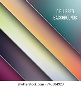 Abstract Creative concept vector multicolored blurred background set. For Web and Mobile Applications, art illustration template design, business infographic and social media, modern decoration.
