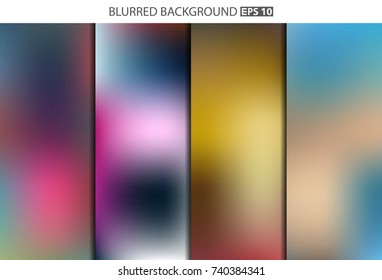 Abstract Creative concept vector multicolored blurred background set. For Web and Mobile Applications, art illustration template design, business infographic and social media, modern decoration.