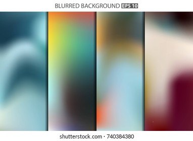 Abstract Creative concept vector multicolored blurred background set. For Web and Mobile Applications, art illustration template design, business infographic and social media, modern decoration.
