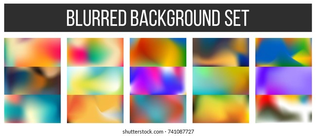 Abstract Creative concept vector multicolored blurred background set. For Web and Mobile Applications, art illustration template design, business infographic and social media, modern decoration.