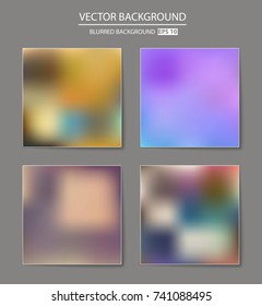 Abstract Creative concept vector multicolored blurred background set. For Web and Mobile Applications, art illustration template design, business infographic and social media, modern decoration.