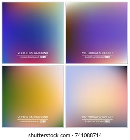 Abstract Creative concept vector multicolored blurred background set. For Web and Mobile Applications, art illustration template design, business infographic and social media, modern decoration.