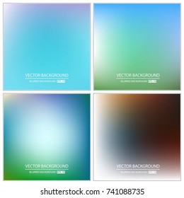 Abstract Creative concept vector multicolored blurred background set. For Web and Mobile Applications, art illustration template design, business infographic and social media, modern decoration.