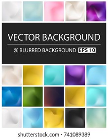 Abstract Creative concept vector multicolored blurred background set. For Web and Mobile Applications, art illustration template design, business infographic and social media, modern decoration.