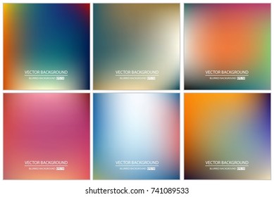 Abstract Creative concept vector multicolored blurred background set. For Web and Mobile Applications, art illustration template design, business infographic and social media, modern decoration.
