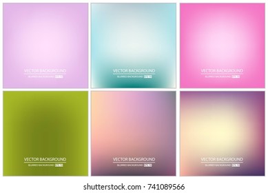 Abstract Creative concept vector multicolored blurred background set. For Web and Mobile Applications, art illustration template design, business infographic and social media, modern decoration.