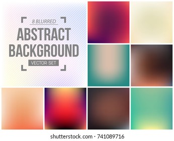 Abstract Creative concept vector multicolored blurred background set. For Web and Mobile Applications, art illustration template design, business infographic and social media, modern decoration.