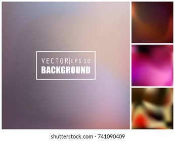 Abstract Creative concept vector multicolored blurred background set. For Web and Mobile Applications, art illustration template design, business infographic and social media, modern decoration.