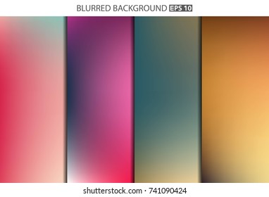 Abstract Creative concept vector multicolored blurred background set. For Web and Mobile Applications, art illustration template design, business infographic and social media, modern decoration.