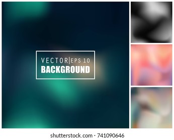 Abstract Creative concept vector multicolored blurred background set. For Web and Mobile Applications, art illustration template design, business infographic and social media, modern decoration.