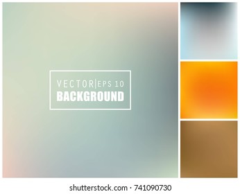 Abstract Creative concept vector multicolored blurred background set. For Web and Mobile Applications, art illustration template design, business infographic and social media, modern decoration.