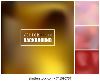 Abstract Creative concept vector multicolored blurred background set. For Web and Mobile Applications, art illustration template design, business infographic and social media, modern decoration.