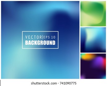 Abstract Creative concept vector multicolored blurred background set. For Web and Mobile Applications, art illustration template design, business infographic and social media, modern decoration.