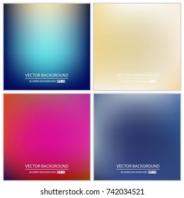 Abstract Creative concept vector multicolored blurred background set. For Web and Mobile Applications, art illustration template design, business infographic and social media, modern decoration.