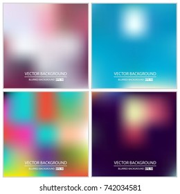 Abstract Creative concept vector multicolored blurred background set. For Web and Mobile Applications, art illustration template design, business infographic and social media, modern decoration.