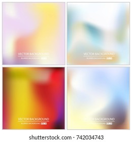 Abstract Creative concept vector multicolored blurred background set. For Web and Mobile Applications, art illustration template design, business infographic and social media, modern decoration.