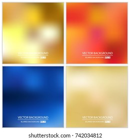 Abstract Creative concept vector multicolored blurred background set. For Web and Mobile Applications, art illustration template design, business infographic and social media, modern decoration.