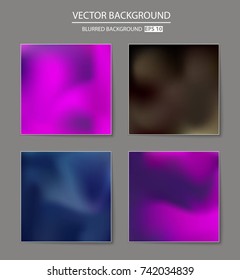 Abstract Creative concept vector multicolored blurred background set. For Web and Mobile Applications, art illustration template design, business infographic and social media, modern decoration.