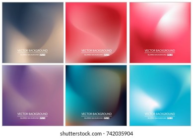 Abstract Creative concept vector multicolored blurred background set. For Web and Mobile Applications, art illustration template design, business infographic and social media, modern decoration.