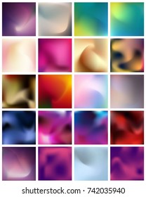 Abstract Creative concept vector multicolored blurred background set. For Web and Mobile Applications, art illustration template design, business infographic and social media, modern decoration.