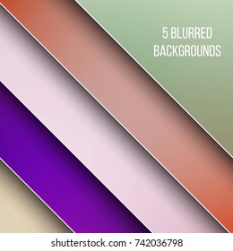 Abstract Creative concept vector multicolored blurred background set. For Web and Mobile Applications, art illustration template design, business infographic and social media, modern decoration.