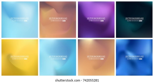 Abstract Creative concept vector multicolored blurred background set. For Web and Mobile Applications, art illustration template design, business infographic and social media, modern decoration.