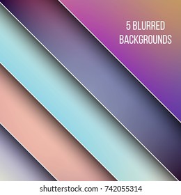Abstract Creative concept vector multicolored blurred background set. For Web and Mobile Applications, art illustration template design, business infographic and social media, modern decoration.