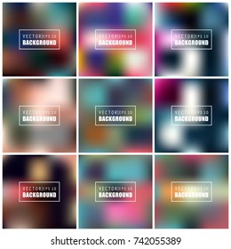 Abstract Creative concept vector multicolored blurred background set. For Web and Mobile Applications, art illustration template design, business infographic and social media, modern decoration.