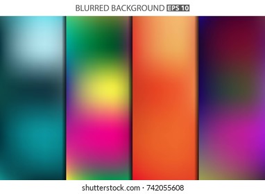 Abstract Creative concept vector multicolored blurred background set. For Web and Mobile Applications, art illustration template design, business infographic and social media, modern decoration.