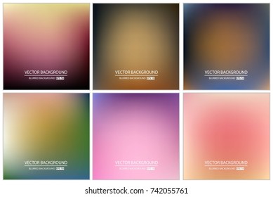 Abstract Creative concept vector multicolored blurred background set. For Web and Mobile Applications, art illustration template design, business infographic and social media, modern decoration.