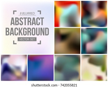 Abstract Creative concept vector multicolored blurred background set. For Web and Mobile Applications, art illustration template design, business infographic and social media, modern decoration.