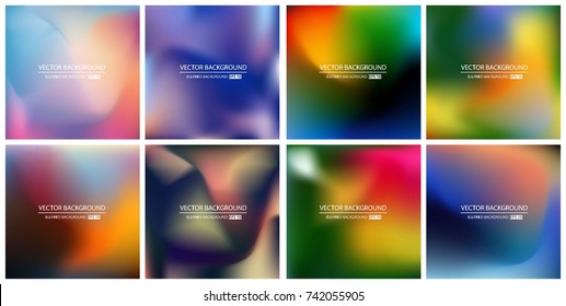Abstract Creative concept vector multicolored blurred background set. For Web and Mobile Applications, art illustration template design, business infographic and social media, modern decoration.