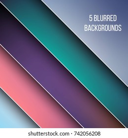 Abstract Creative concept vector multicolored blurred background set. For Web and Mobile Applications, art illustration template design, business infographic and social media, modern decoration.