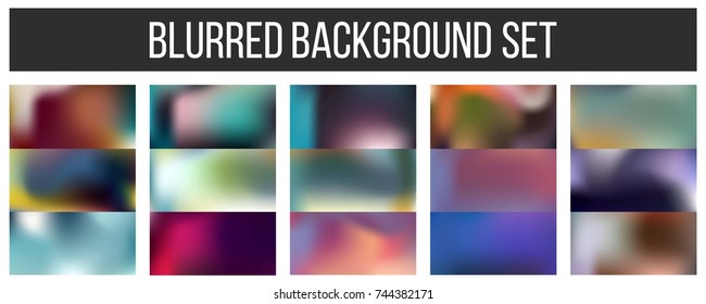 Abstract Creative concept vector multicolored blurred background set. For Web and Mobile Applications, art illustration template design, business infographic and social media, modern decoration.