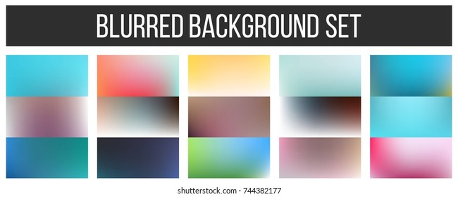 Abstract Creative concept vector multicolored blurred background set. For Web and Mobile Applications, art illustration template design, business infographic and social media, modern decoration.