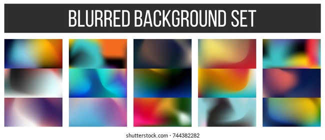 Abstract Creative concept vector multicolored blurred background set. For Web and Mobile Applications, art illustration template design, business infographic and social media, modern decoration.