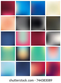 Abstract Creative concept vector multicolored blurred background set. For Web and Mobile Applications, art illustration template design, business infographic and social media, modern decoration.