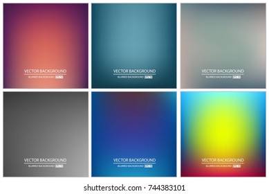 Abstract Creative concept vector multicolored blurred background set. For Web and Mobile Applications, art illustration template design, business infographic and social media, modern decoration.