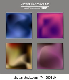 Abstract Creative concept vector multicolored blurred background set. For Web and Mobile Applications, art illustration template design, business infographic and social media, modern decoration.