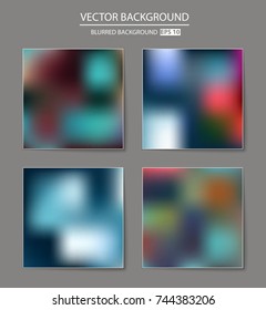 Abstract Creative concept vector multicolored blurred background set. For Web and Mobile Applications, art illustration template design, business infographic and social media, modern decoration.