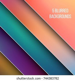 Abstract Creative concept vector multicolored blurred background set. For Web and Mobile Applications, art illustration template design, business infographic and social media, modern decoration.