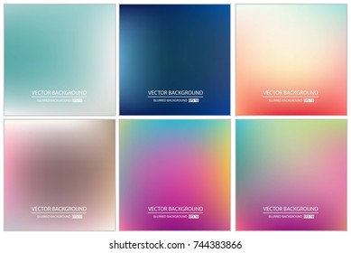 Abstract Creative concept vector multicolored blurred background set. For Web and Mobile Applications, art illustration template design, business infographic and social media, modern decoration.