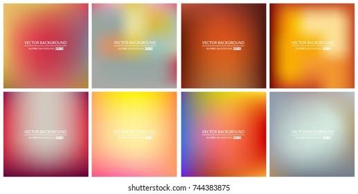 Abstract Creative concept vector multicolored blurred background set. For Web and Mobile Applications, art illustration template design, business infographic and social media, modern decoration.