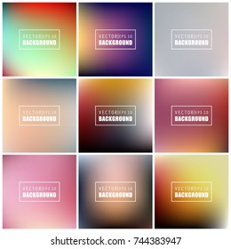 Abstract Creative concept vector multicolored blurred background set. For Web and Mobile Applications, art illustration template design, business infographic and social media, modern decoration.