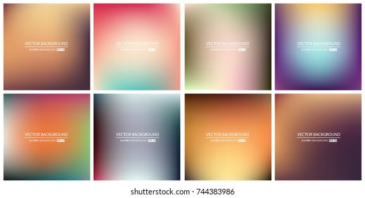 Abstract Creative concept vector multicolored blurred background set. For Web and Mobile Applications, art illustration template design, business infographic and social media, modern decoration.