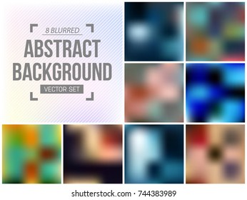 Abstract Creative concept vector multicolored blurred background set. For Web and Mobile Applications, art illustration template design, business infographic and social media, modern decoration.