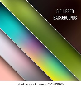 Abstract Creative concept vector multicolored blurred background set. For Web and Mobile Applications, art illustration template design, business infographic and social media, modern decoration.