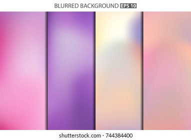 Abstract Creative concept vector multicolored blurred background set. For Web and Mobile Applications, art illustration template design, business infographic and social media, modern decoration.